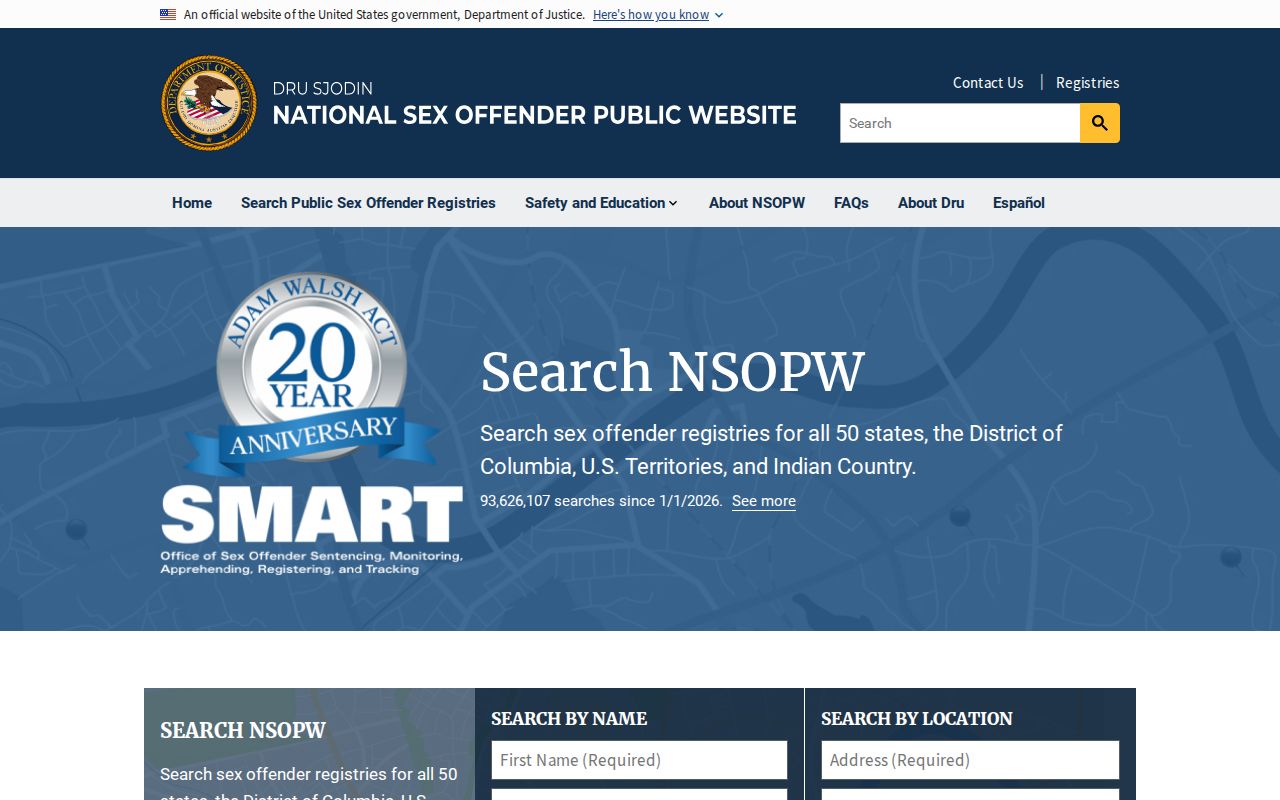 National sex offender website used with a Cheatham County registry search