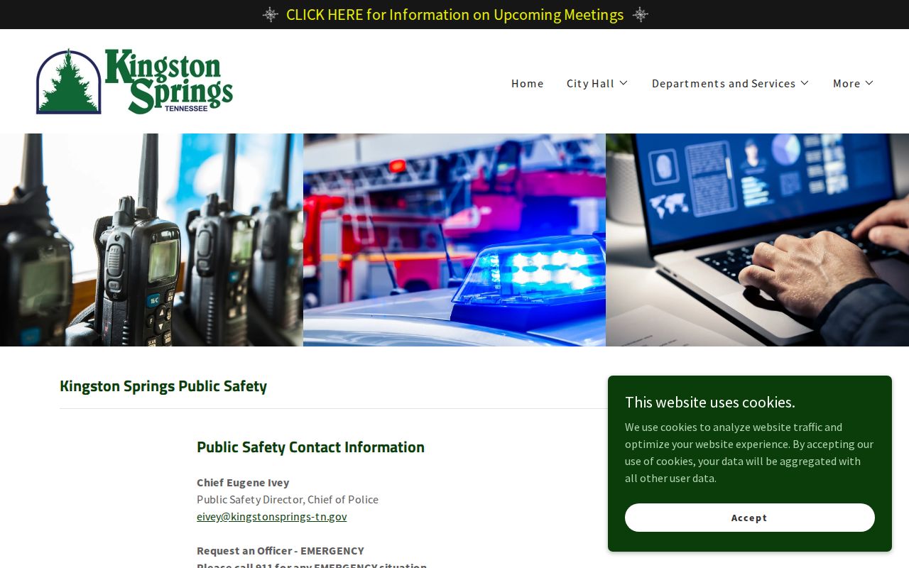 Kingston Springs criminal records at the Cheatham County city police department